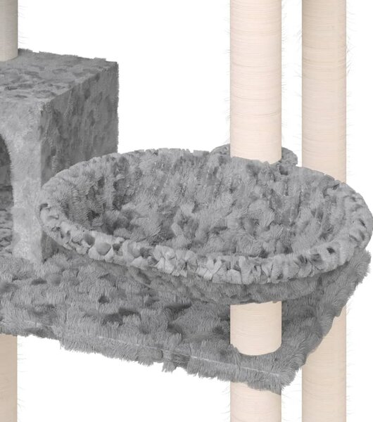 Penjalica za mačke - Kuća za mačke - Grebalica sa stupovima za grebanje svjetlosiva 131 cm - Svjetlosiva Svjetlosiva