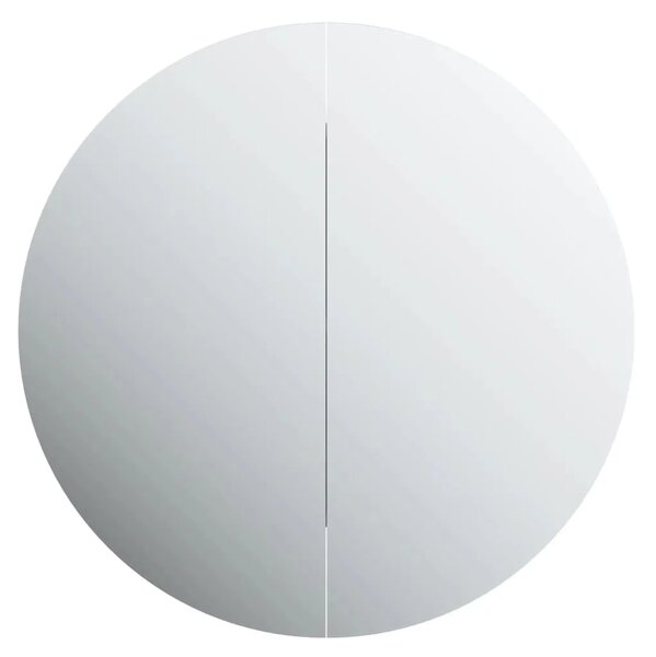 Kupaonski ormarić s okruglim ogledalom LED crni 47x47x17 5 cm - Crna 47 x 47 x 17.5 cm 1 Crna