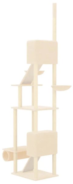 Penjalica za mačke - Kuća za mačke - Grebalica od poda do stropa krem 277 - 303 cm - Krema Krema