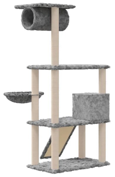 Penjalica za mačke - Kuća za mačke - Grebalica sa stupovima za grebanje svjetlosiva 131 cm - Svjetlosiva Svjetlosiva