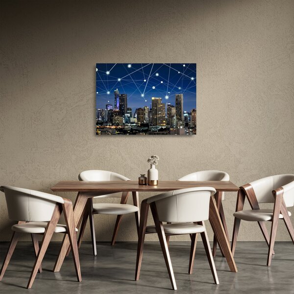 Staklena slika - Noćni život velegrada (70x50 cm)