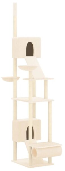 Penjalica za mačke - Kuća za mačke - Grebalica od poda do stropa krem 277 - 303 cm - Krema Krema