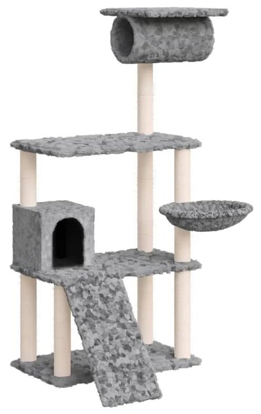 Penjalica za mačke - Kuća za mačke - Grebalica sa stupovima za grebanje svjetlosiva 131 cm - Svjetlosiva Svjetlosiva