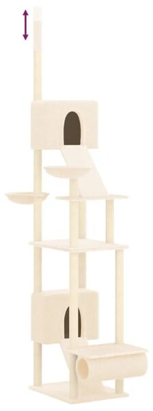 Penjalica za mačke - Kuća za mačke - Grebalica od poda do stropa krem 277 - 303 cm - Krema Krema