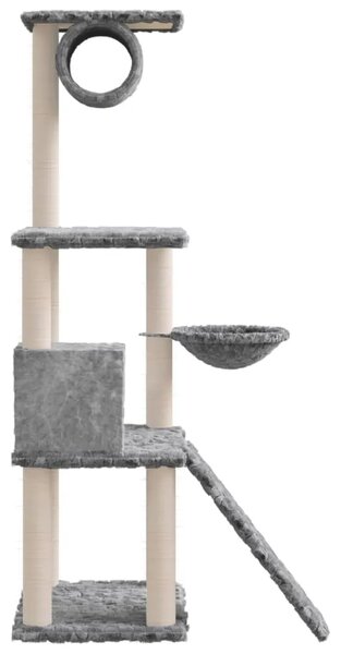 Penjalica za mačke - Kuća za mačke - Grebalica sa stupovima za grebanje svjetlosiva 131 cm - Svjetlosiva Svjetlosiva