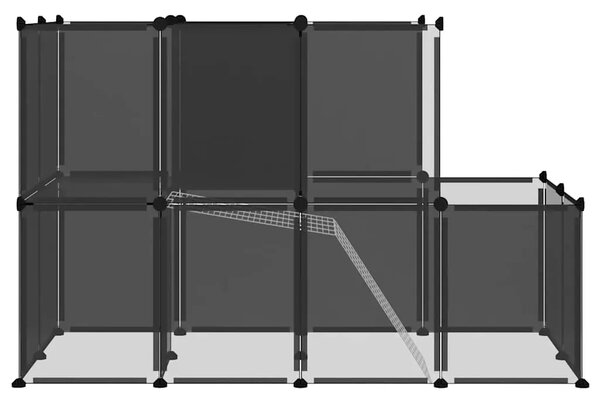 Kavez za male životinje crni 142 x 74 x 93 cm PP i čelik - Crna Crna