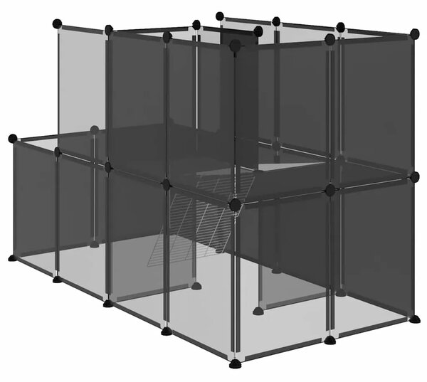 Kavez za male životinje crni 142 x 74 x 93 cm PP i čelik - Crna Crna