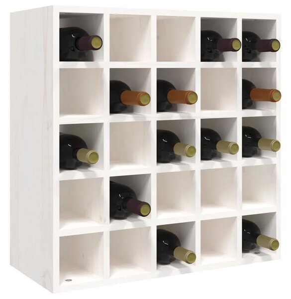 Vinski ormarić bijeli 56x25x56 cm masivno drvo bor - Bijela 1 s 25 rupa 1