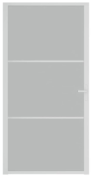 Unutarnja vrata 102 5x201 5 cm Bijela od mat stakla i aluminija - Bijela i mutna 102.5 x 201.5 cm 1 2 vodoravne šipke