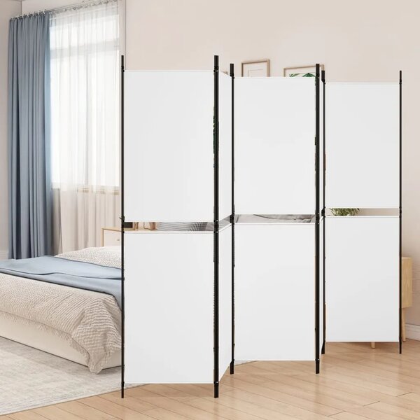 Paravan - Sobna pregrada s 5 panela bijela 250 x 180 cm od tkanine - Bijela 250 x 180 cm 1 1