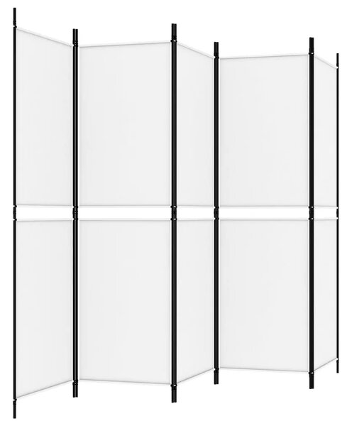 Paravan - Sobna pregrada s 5 panela bijela 250 x 180 cm od tkanine - Bijela 250 x 180 cm 1 1