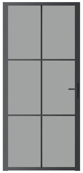 Unutarnja vrata 93 x 201 5 cm crna od ESG stakla i aluminija - Crna i tamnoprozirna 93 x 201.5 cm 1 Rešetke 3 x 2