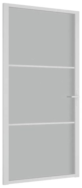 Unutarnja vrata 102 5x201 5 cm Bijela od mat stakla i aluminija - Bijela i mutna 102.5 x 201.5 cm 1 2 vodoravne šipke