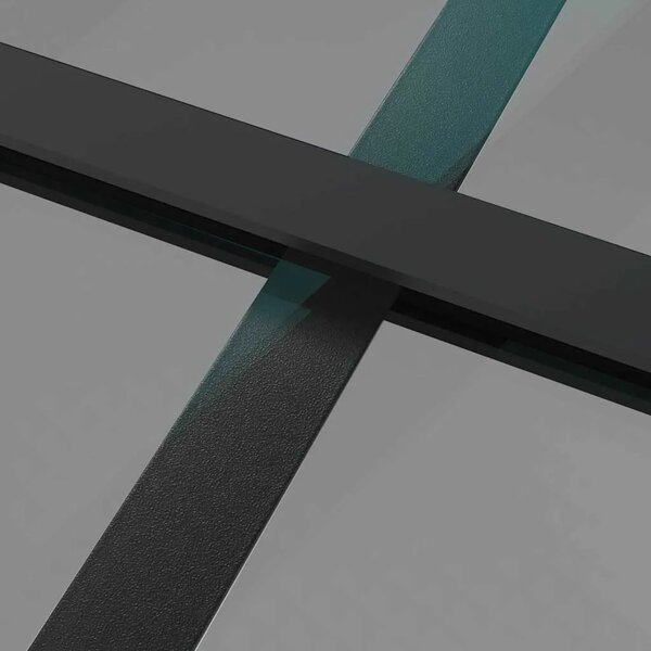 Unutarnja vrata 93 x 201 5 cm crna od ESG stakla i aluminija - Crna i tamnoprozirna 93 x 201.5 cm 1 Rešetke 3 x 2