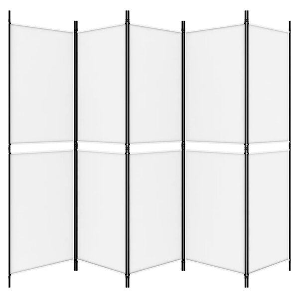Paravan - Sobna pregrada s 5 panela bijela 250 x 180 cm od tkanine - Bijela 250 x 180 cm 1 1