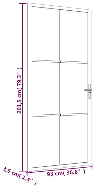Unutarnja vrata 93 x 201 5 cm crna od ESG stakla i aluminija - Crna i tamnoprozirna 93 x 201.5 cm 1 Rešetke 3 x 2