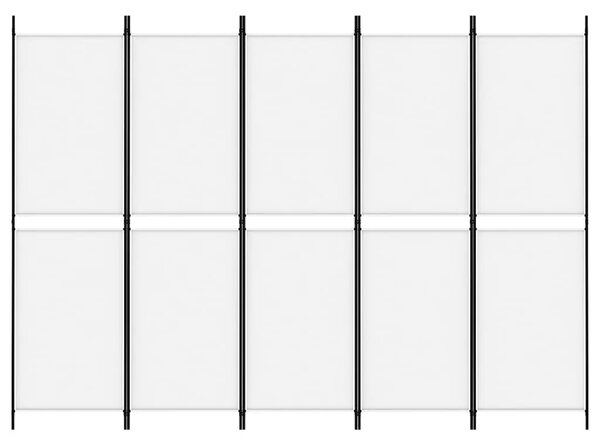 Paravan - Sobna pregrada s 5 panela bijela 250 x 180 cm od tkanine - Bijela 250 x 180 cm 1 1