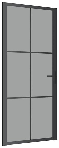 Unutarnja vrata 93 x 201 5 cm crna od ESG stakla i aluminija - Crna i tamnoprozirna 93 x 201.5 cm 1 Rešetke 3 x 2
