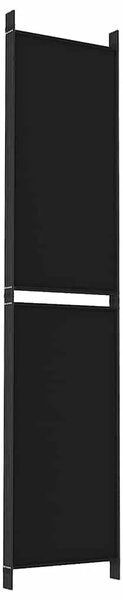 Paravan - Sobna pregrada s 5 panela crna 250 x 220 cm od tkanine - Crna 250 x 220 cm 1 1