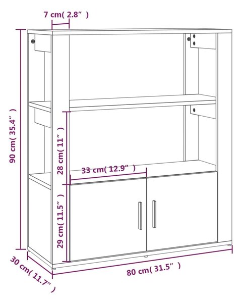 Komoda boja hrasta sonome 80x30x90 cm konstruirano drvo - sonoma hrast 1 Sonoma hrast