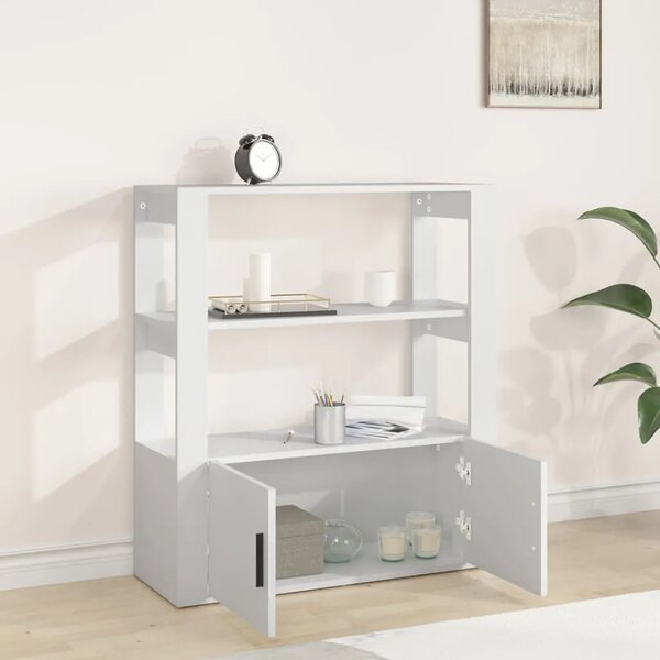 Komoda bijela 80 x 30 x 90 cm od konstruiranog drva - Bijela 1 Bijela