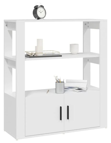 Komoda bijela 80 x 30 x 90 cm od konstruiranog drva - Bijela 1 Bijela