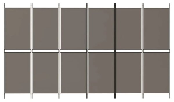 Paravan - Sobna pregrada s 6 panela antracit 300 x 220 cm od tkanine - Antracit 300 x 220 cm 1 1