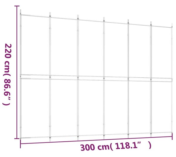 Paravan - Sobna pregrada s 6 panela antracit 300 x 220 cm od tkanine - Antracit 300 x 220 cm 1 1