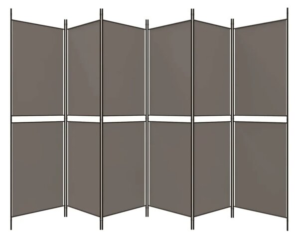 Paravan - Sobna pregrada s 6 panela antracit 300 x 220 cm od tkanine - Antracit 300 x 220 cm 1 1