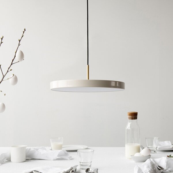 UMAGE LED viseća svjetiljka Asteria Srednja sedef/mesing Ø 43 cm, prigušiva, Bež, Dnevni boravak/blagovaonica, Metal