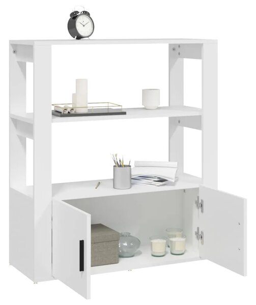 Komoda bijela 80 x 30 x 90 cm od konstruiranog drva - Bijela 1 Bijela