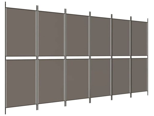 Paravan - Sobna pregrada s 6 panela antracit 300 x 220 cm od tkanine - Antracit 300 x 220 cm 1 1