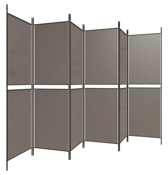 Paravan - Sobna pregrada s 6 panela antracit 300 x 220 cm od tkanine - Antracit 300 x 220 cm 1 1