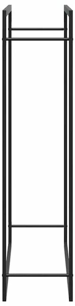 Stalak za drva za ogrjev mat crni 110x28x116 cm čelični - Crna 110 x 28 x 116 cm Crna 110 x 28 x 116 cm