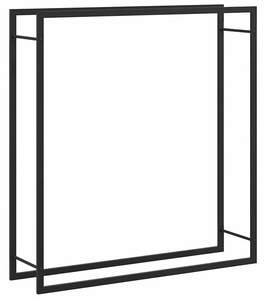 Stalak za drva za ogrjev mat crni 110x28x116 cm čelični - Crna 110 x 28 x 116 cm Crna 110 x 28 x 116 cm