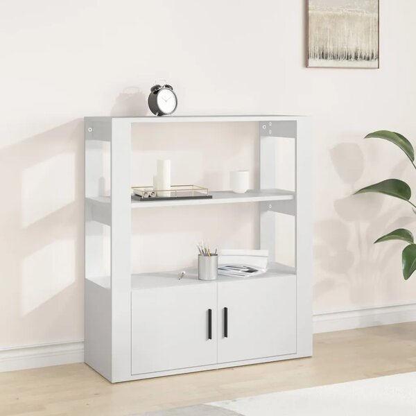 Komoda bijela 80 x 30 x 90 cm od konstruiranog drva - Bijela 1 Bijela