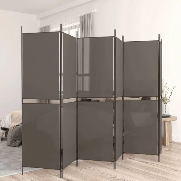 Paravan - Sobna pregrada s 6 panela antracit 300 x 220 cm od tkanine - Antracit 300 x 220 cm 1 1