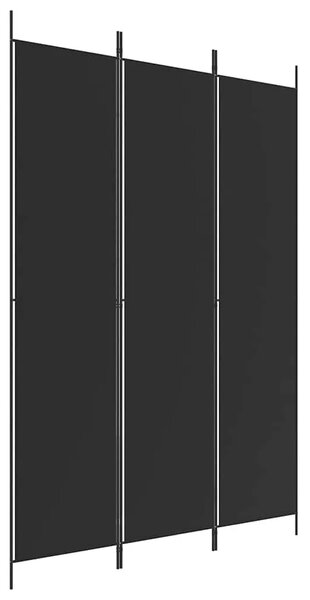 Paravan - Sobna pregrada s 3 panela crna 150 x 220 cm od tkanine - Crna 150 x 220 cm 1 1