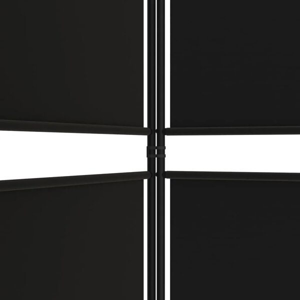 Paravan - Sobna pregrada s 5 panela crna 250x200 cm od tkanine - Crna 250 x 200 cm 1 1