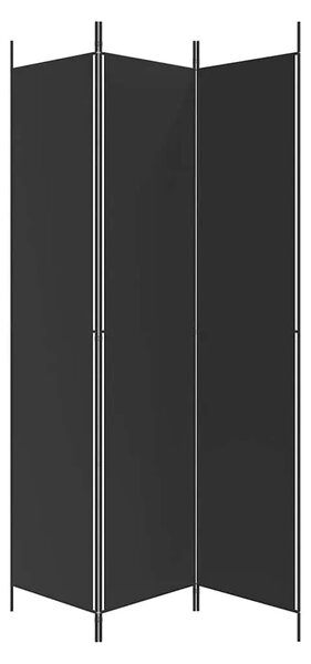 Paravan - Sobna pregrada s 3 panela crna 150 x 220 cm od tkanine - Crna 150 x 220 cm 1 1