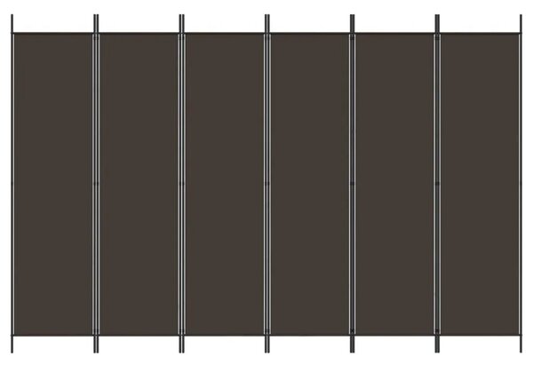 Paravan - Sobna pregrada s 6 panela smeđa 300 x 200 cm od tkanine - Smeđa 300 x 200 cm 1 1