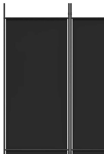 Paravan - Sobna pregrada s 3 panela crna 150 x 220 cm od tkanine - Crna 150 x 220 cm 1 1