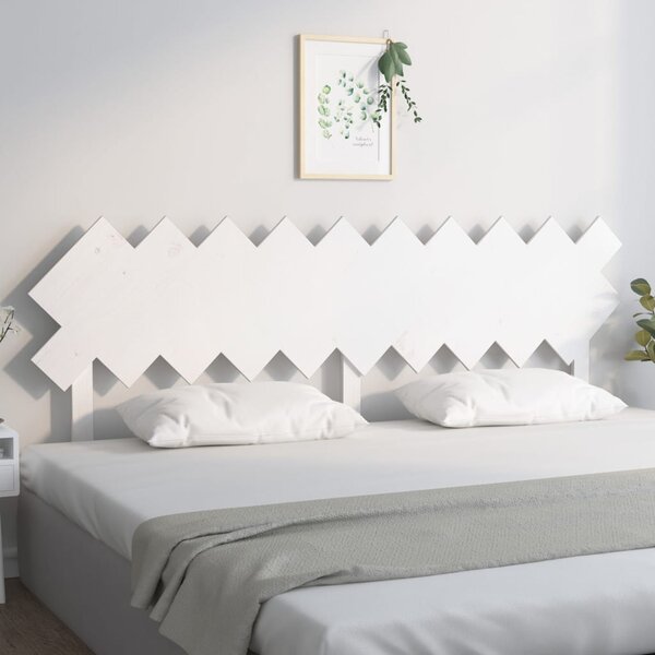 VidaXL Uzglavlje za krevet Bijela 196x3x80,5 cm od masivne borovine