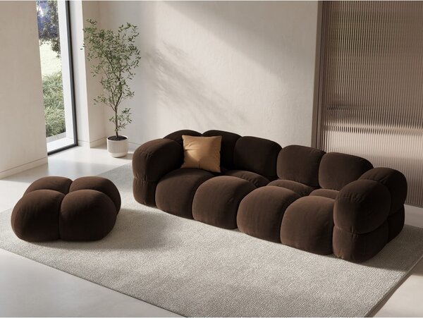 Tamno smeđi baršunast tabure Loretto – Cosmopolitan Design