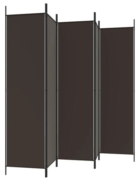 Paravan - Sobna pregrada s 6 panela smeđa 300 x 200 cm od tkanine - Smeđa 300 x 200 cm 1 1