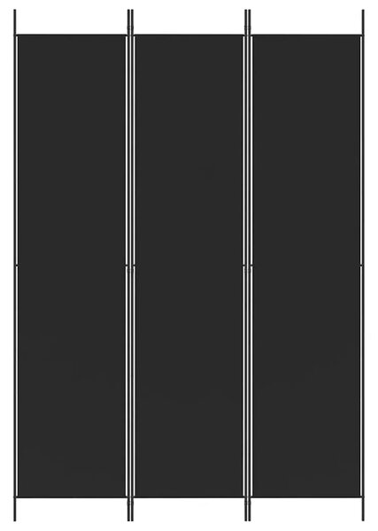 Paravan - Sobna pregrada s 3 panela crna 150 x 220 cm od tkanine - Crna 150 x 220 cm 1 1