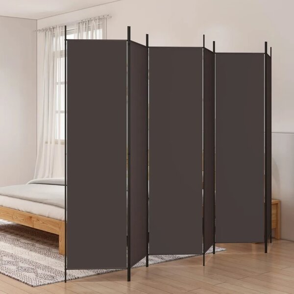 Paravan - Sobna pregrada s 6 panela smeđa 300 x 200 cm od tkanine - Smeđa 300 x 200 cm 1 1