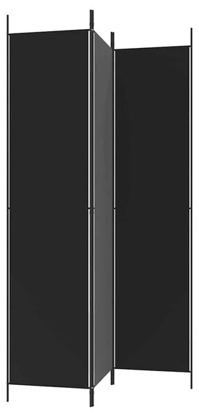 Paravan - Sobna pregrada s 3 panela crna 150 x 220 cm od tkanine - Crna 150 x 220 cm 1 1