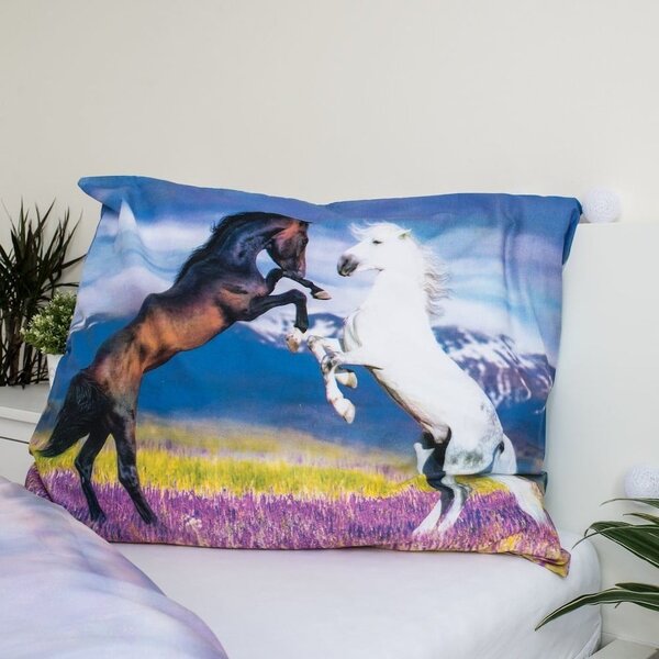 Pamučna dječja posteljina za krevet za jednu osobu 140x200 cm Horse "Meadow" – Jerry Fabrics