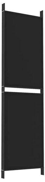 Paravan - Sobna pregrada s 4 panela crna 200 x 180 cm od tkanine - Crna 200 x 180 cm 1 1